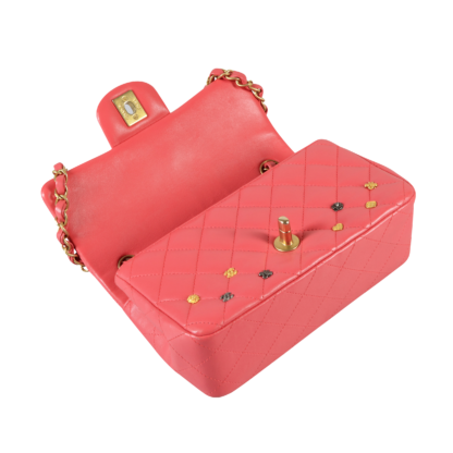 CHANEL Lucky Charm Mini Flap Bag Rosa Leder Handtasche Second Hand 16609 7