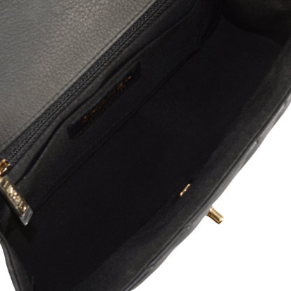 CHANEL Chevron Rectangular Mini Flap Bag Leder Handtasche Schwarz Second Hand 16670 7
