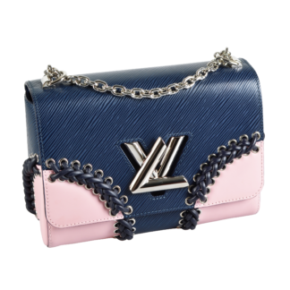 Louis Vuitton Twist MM Epi Leder B. Tweed Handtasche Blau Rosa Second Hand 16671 1