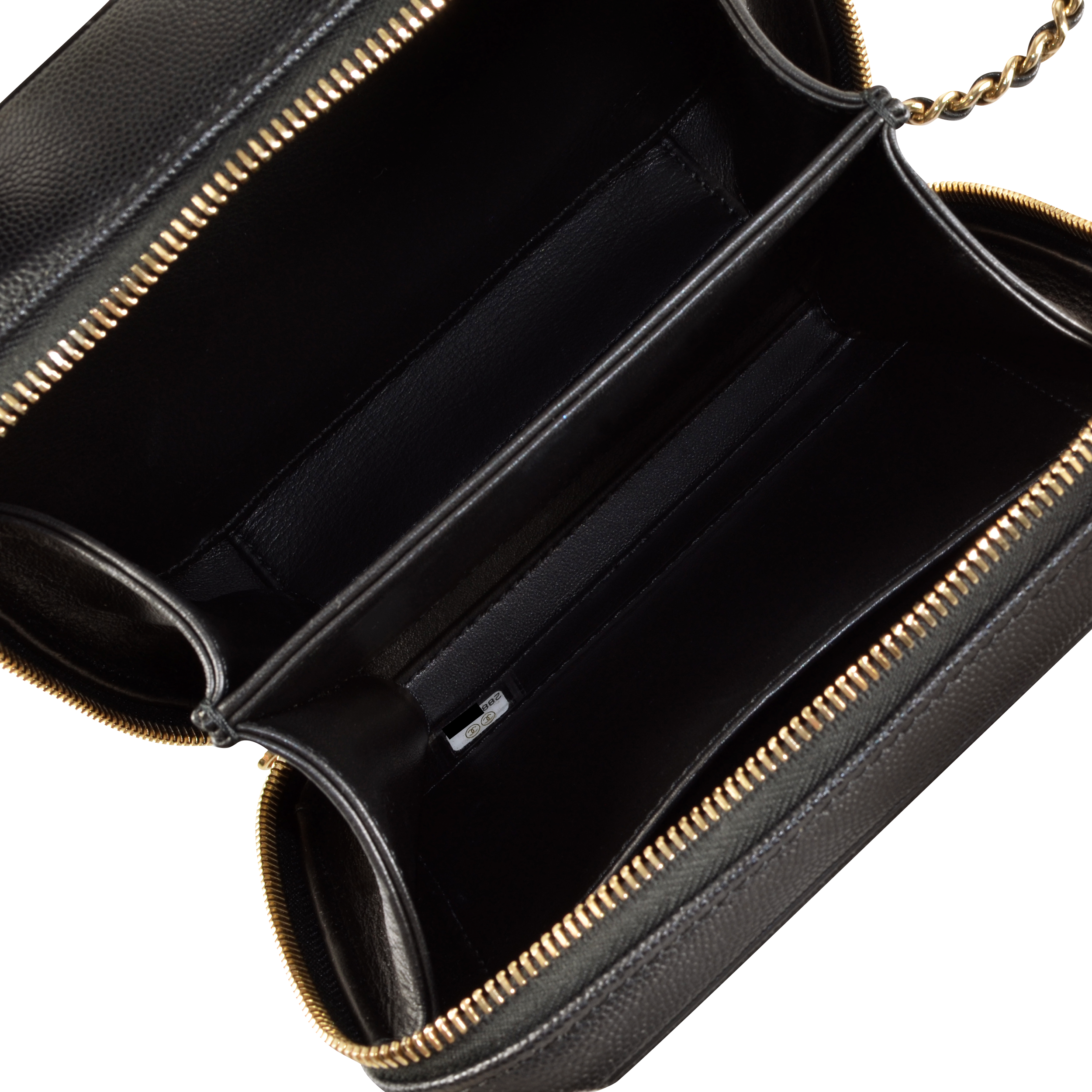 CHANEL Small Filigree Vanity Bag Leder Handtasche Schwarz Second Hand 16803 6