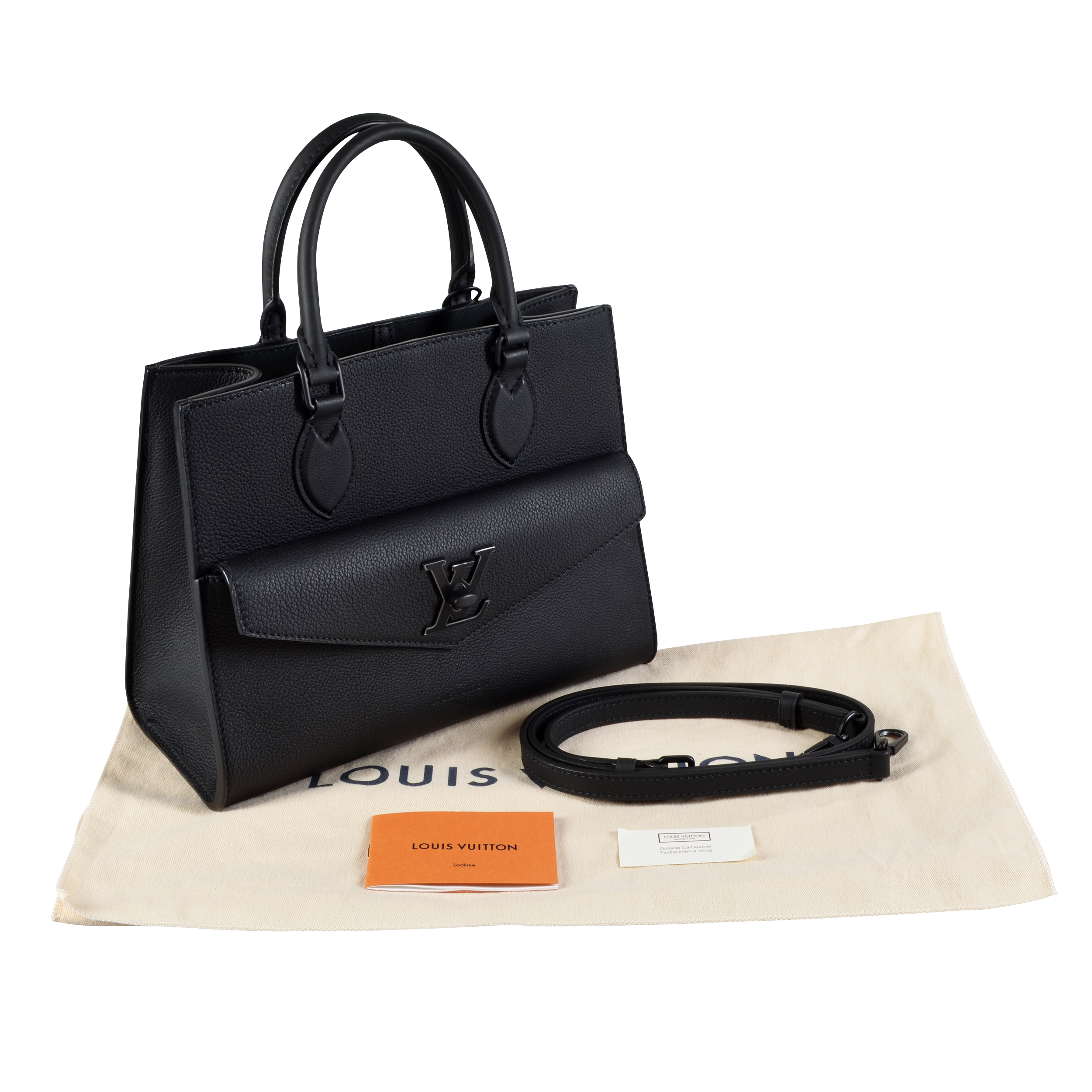 Louis Vuitton Lockme Tote PM Leder Handtasche Schwarz Second Hand 16939 1