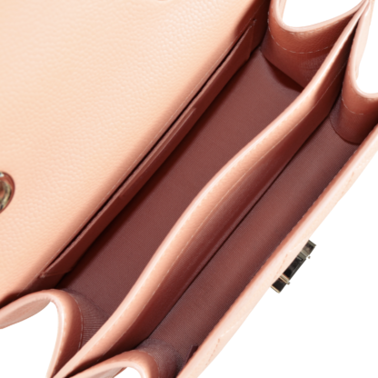 CHANEL Flap Bag Leder Handtasche Beige-Rosa Second Hand 17245 7