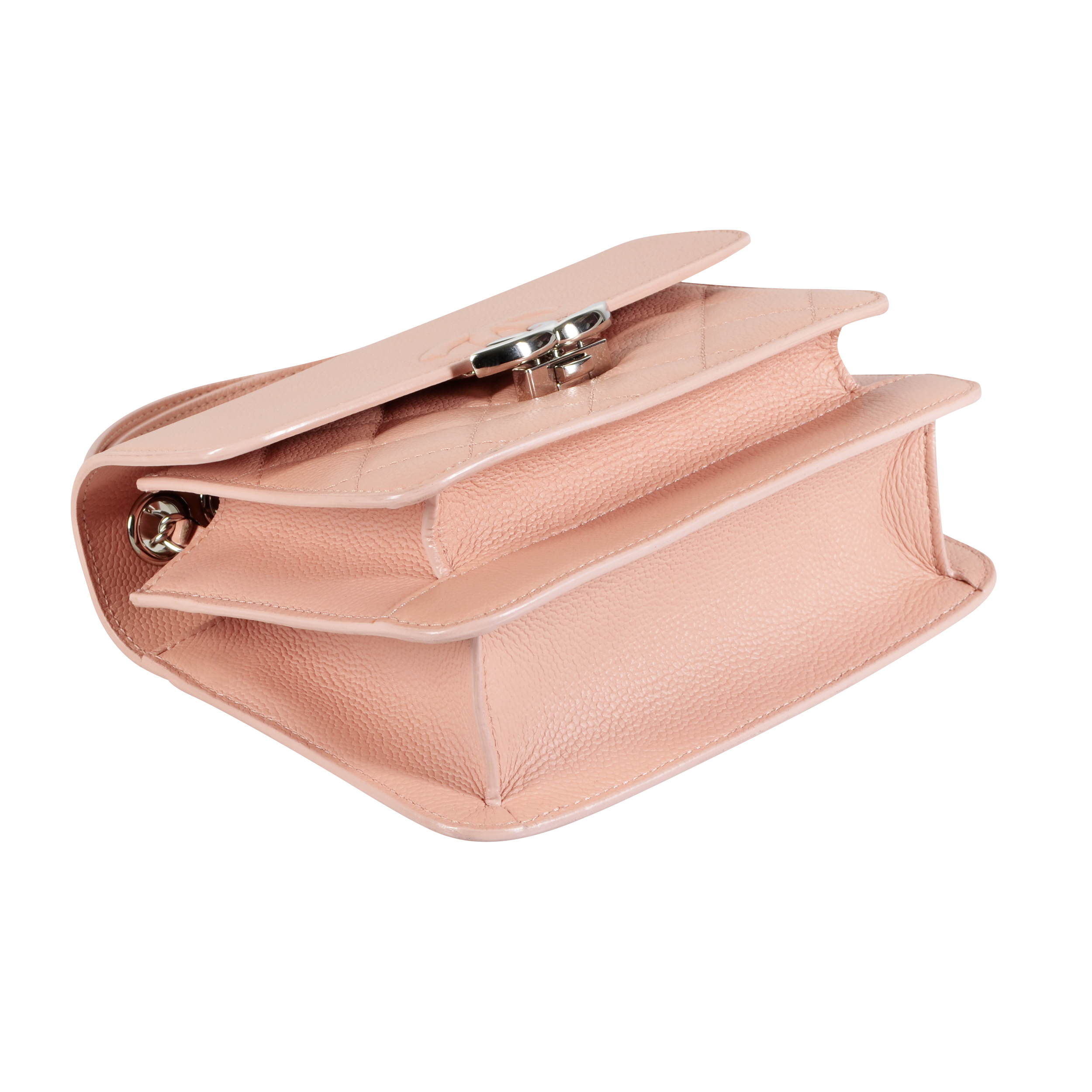CHANEL Flap Bag Leder Handtasche Beige-Rosa Second Hand 17245 4
