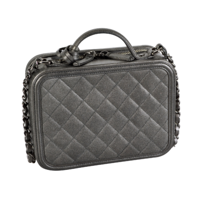 CHANEL Metallic Medium Filigree Vanity Bag Leder Handtasche Second Hand 17484 3