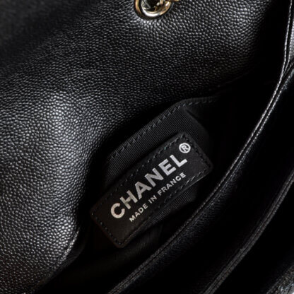 CHANEL Classic Timeless Square Flap Bag Kaviar Leder Handtasche Schwarz Second Hand 17649 9