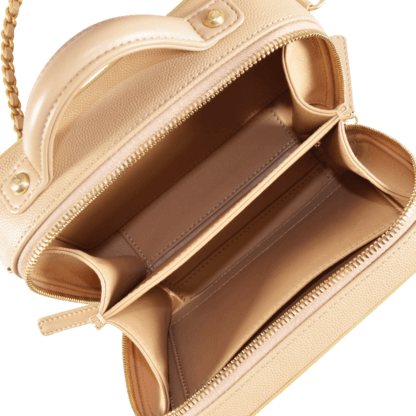 CHANEL Small Filigree Vanity Bag Leder Handtasche Beige Second Hand 17705 6