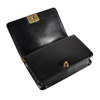 CHANEL Boy Bag Medium Versailles Kollektion Leder Handtasche Schwarz Gold Weiß Second Hand 17918 6
