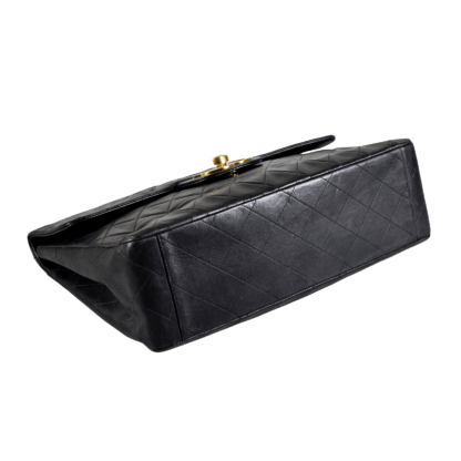 CHANEL Vintage Timeless Maxi Flap Bag Leder Handtasche Schwarz Second Hand 17987 3