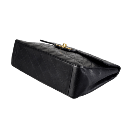 CHANEL Vintage Timeless Maxi Flap Bag Leder Handtasche Schwarz Second Hand 17987 4