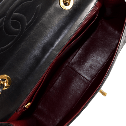 CHANEL Vintage Timeless Maxi Flap Bag Leder Handtasche Schwarz Second Hand 17987 7