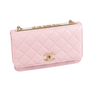 CHANEL Trendy WOC Wallet On Chain Rosa Leder Handtasche Second Hand 18128 1