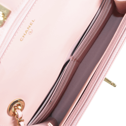 CHANEL Trendy WOC Wallet On Chain Rosa Leder Handtasche Second Hand 18128 7