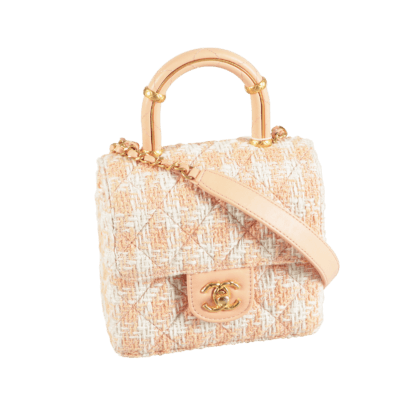 Chanel Mini Flap Bag With Top Handle Tweed Handtasche Second Hand 18115 1