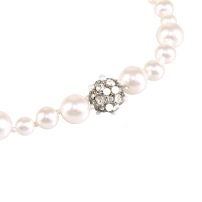 CHANEL 20B Ruthenium Pearl Necklace Perlen Halskette Second Hand 19352 3