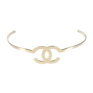 CHANEL 21S Gold Metal CC Hairband Second Hand 19351 1