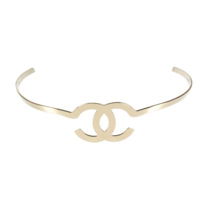 CHANEL 21S Gold Metal CC Hairband Second Hand 19351 1