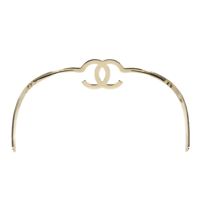 CHANEL 21S Gold Metal CC Hairband Second Hand 19351 2