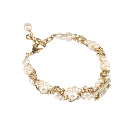CHANEL 17S CC Chain Pearl Armband Second Hand 19590 2