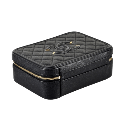 CHANEL Medium Filigree Vanity Bag Leder Handtasche Schwarz Second Hand 4