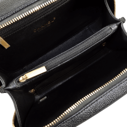 CHANEL Medium Filigree Vanity Bag Leder Handtasche Schwarz Second Hand 6