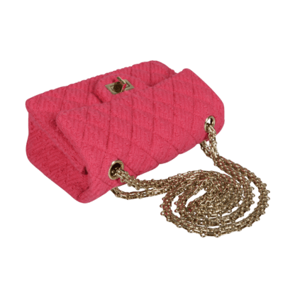 CHANEL 2.55 Mini Reissue Flap Bag Tweed Handtasche Fuchsia Second Hand 19868 34