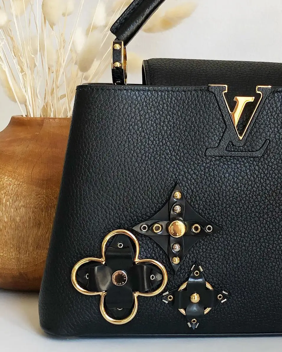 Louis Vuitton Capucines Monogram Leder Handtasche Schwarz Second Hand