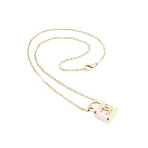 CHANEL 18P Padlock Necklace Halskette Hellgold Rosa Second Hand 20634 1