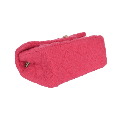CHANEL 2.55 Mini Reissue Wool Tweed Flap Bag Fuchsia 21210 4