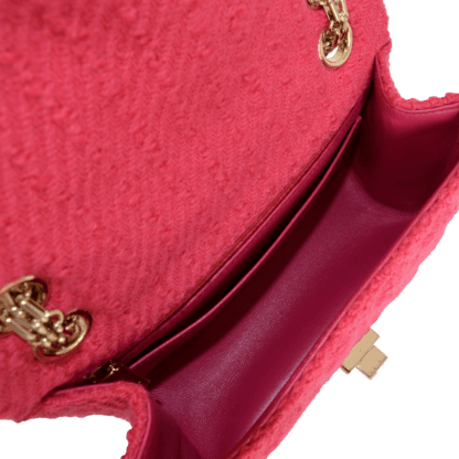CHANEL 2.55 Mini Reissue Wool Tweed Flap Bag Fuchsia 21210 7