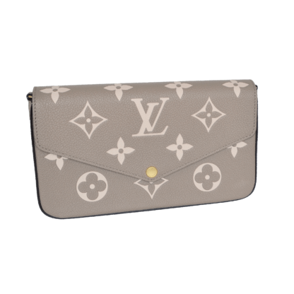 Louis Vuitton Pochette Felicie Monogram Empreinte Leder Handtasche Tourterelle Creme Second Hand 21194 0
