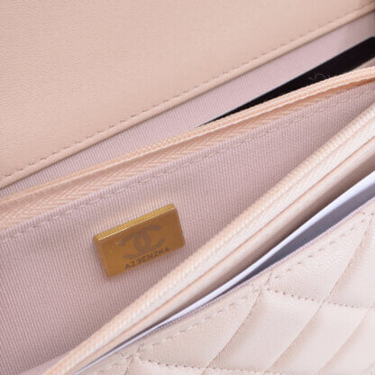 CHANEL Camellia Pearl Crush WOC Wallet On Chain Nude Second Hand Pre-Loved 21385 7