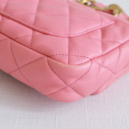 CHANEL Funky Town Small Flap Bag Leder Handtasche Pink Second Hand 21434 10