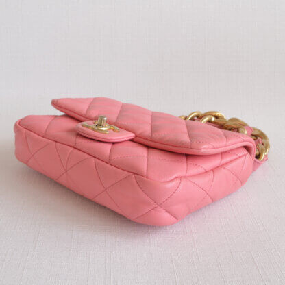 CHANEL Funky Town Small Flap Bag Leder Handtasche Pink Second Hand 21434 4