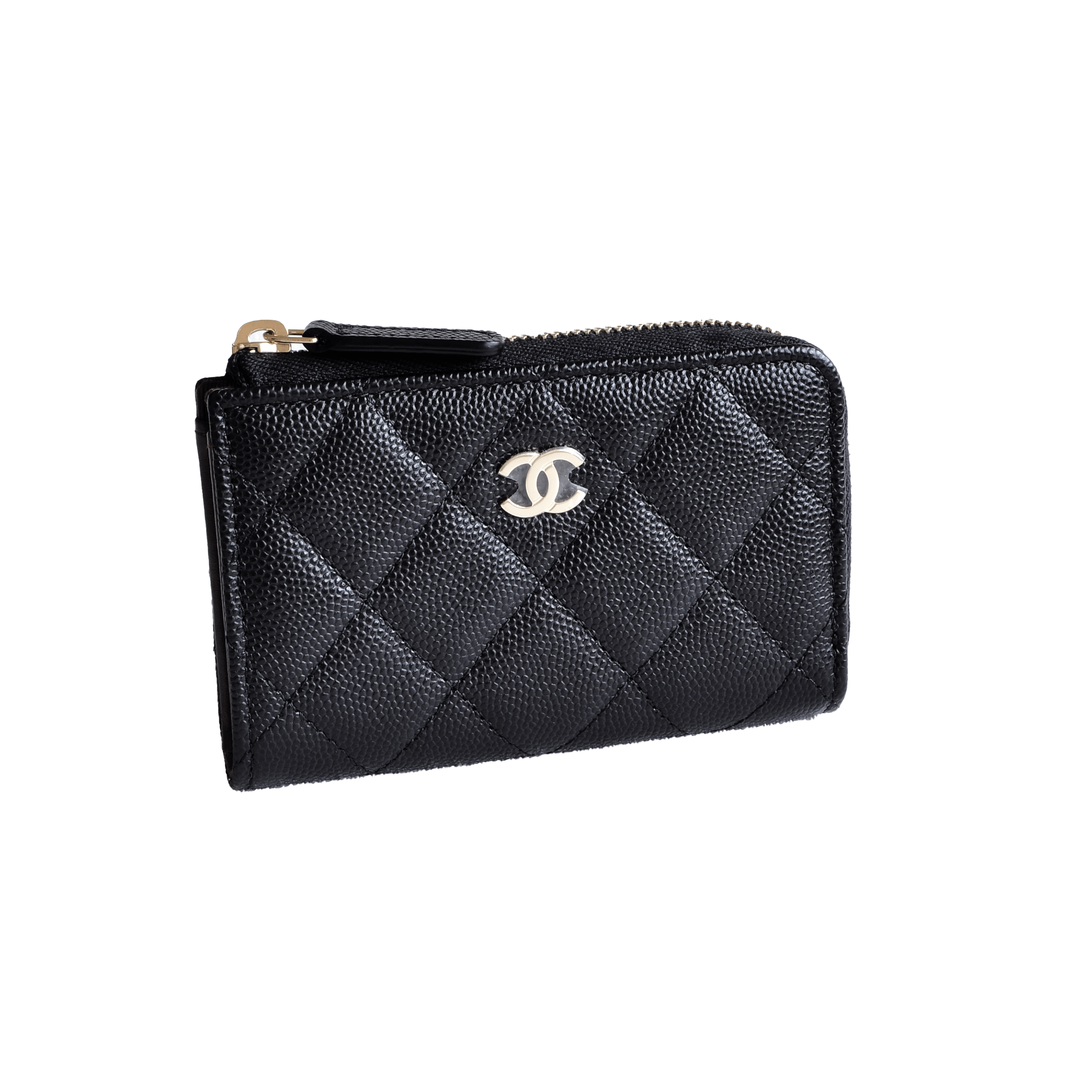 CHANEL Card Holder Quilted Calfskin Cavair Leather Black Schlüsseletui Schwarz Second Hand 22175 2