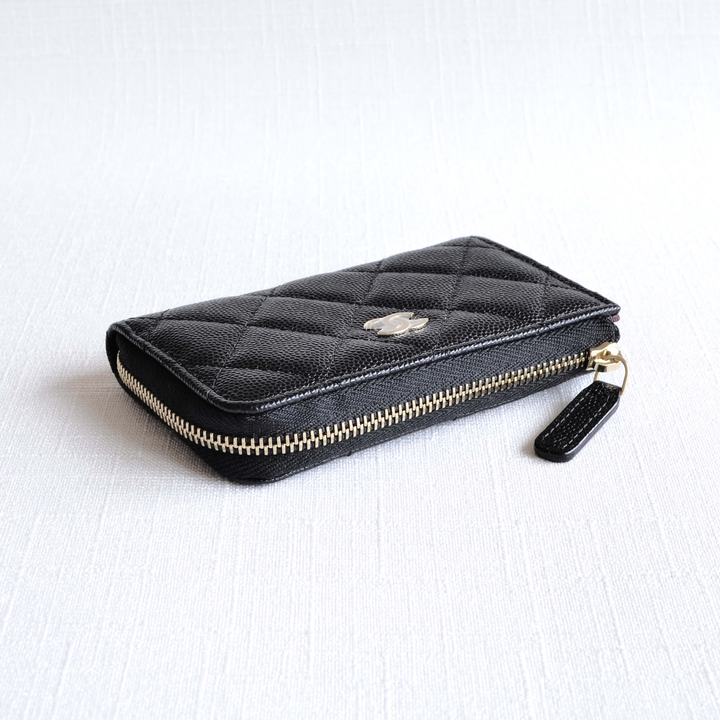 CHANEL Card Holder Quilted Calfskin Cavair Leather Black Schlüsseletui Schwarz Second Hand 22175 4