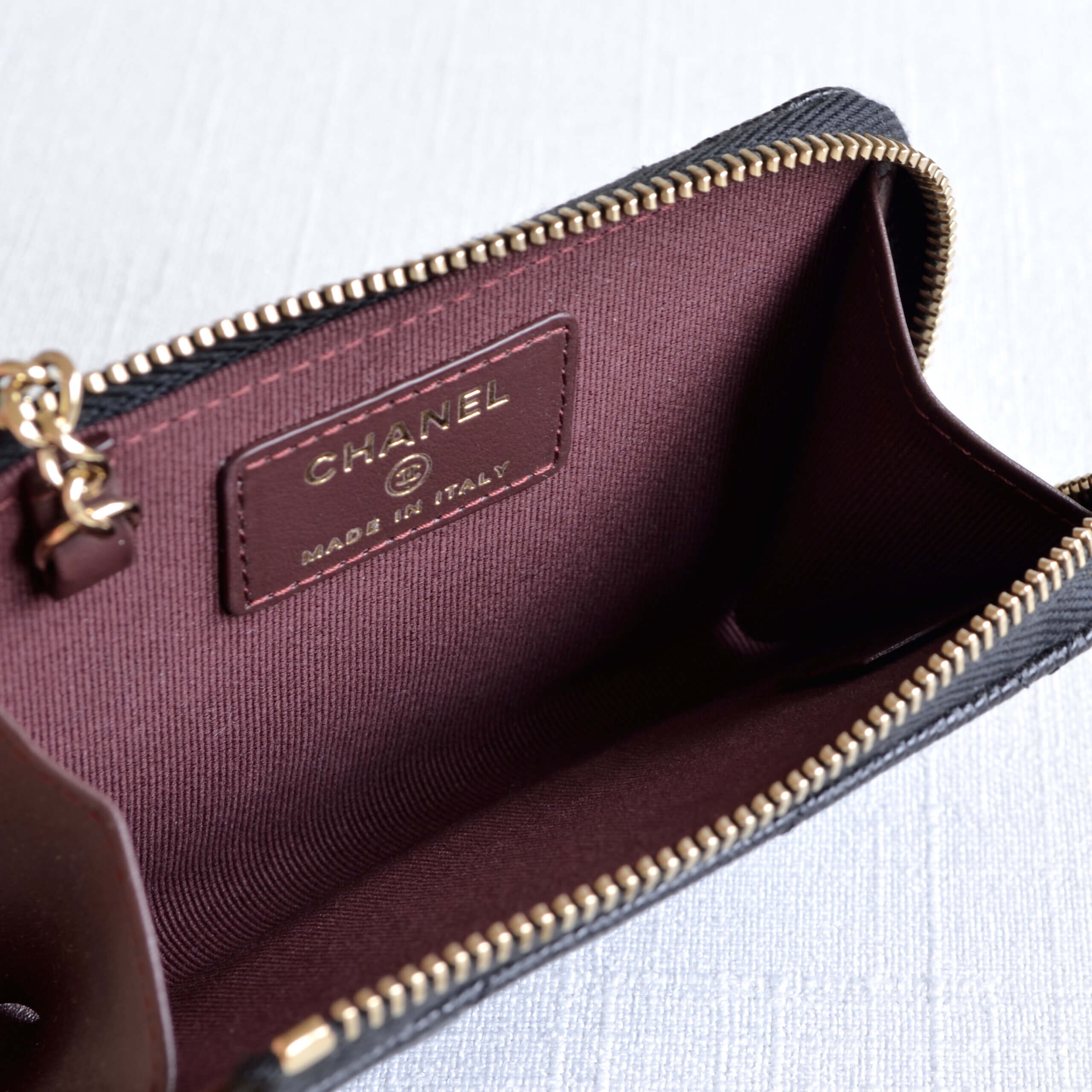 CHANEL Card Holder Quilted Calfskin Cavair Leather Black Schlüsseletui Schwarz Second Hand 22175 7