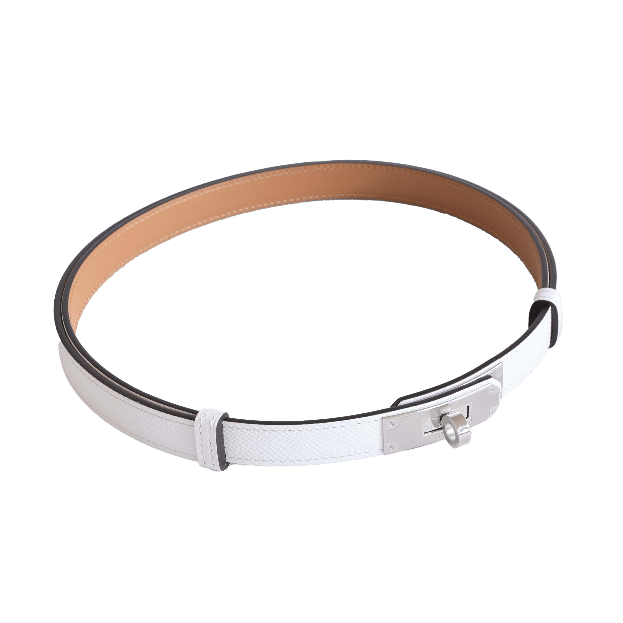 Hermès Kelly Leder Gürtel Weiß 22116 2
