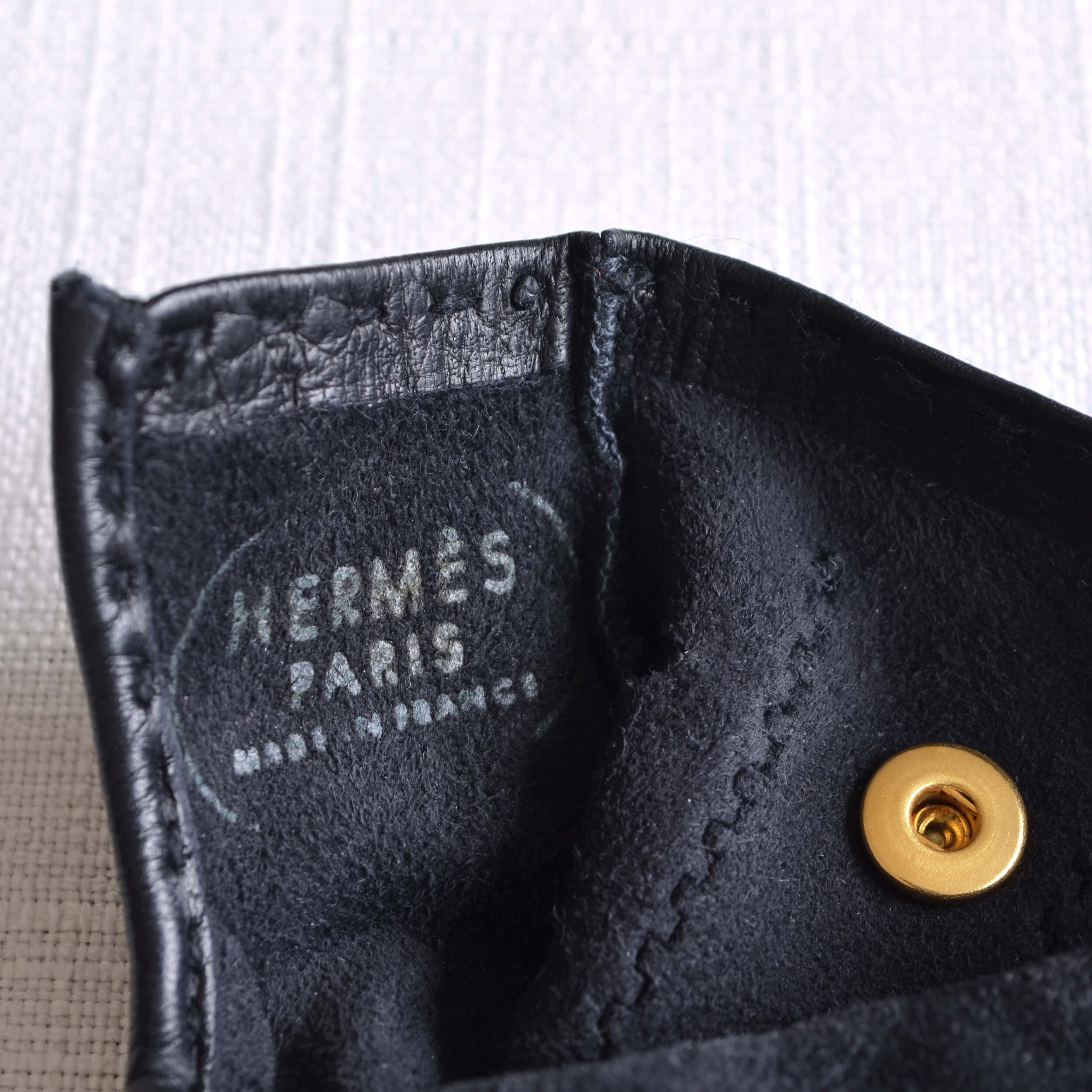Hermès Clou de Selle Leder Handschuhe Gloves Lambskin Schwarz Vintage Second Hand 22384 5