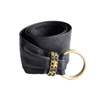 CHANEL 20P Leder Gürtel Waistbelt Schwarz Second Hand 22655 0