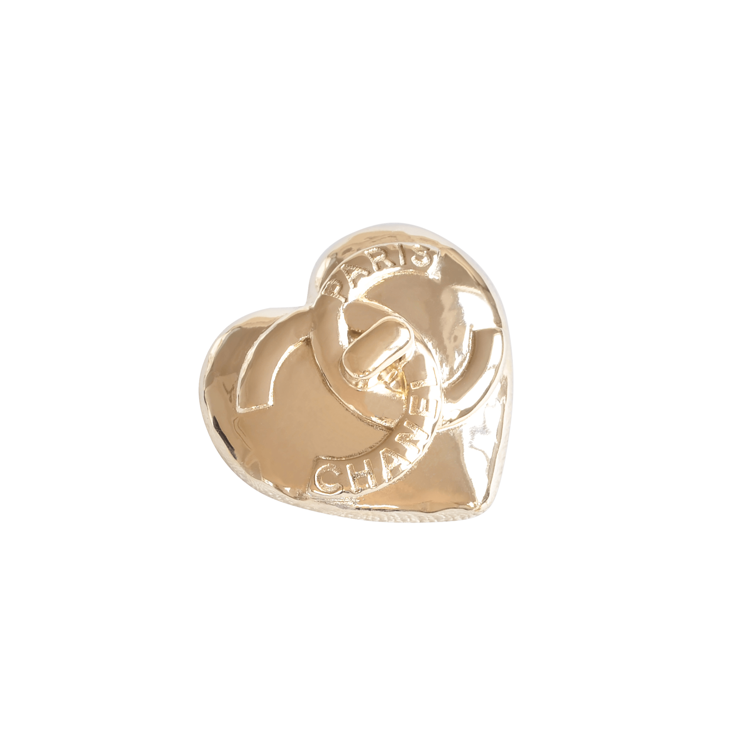 CHANEL 22B Heart Brooch Gold 22724 2