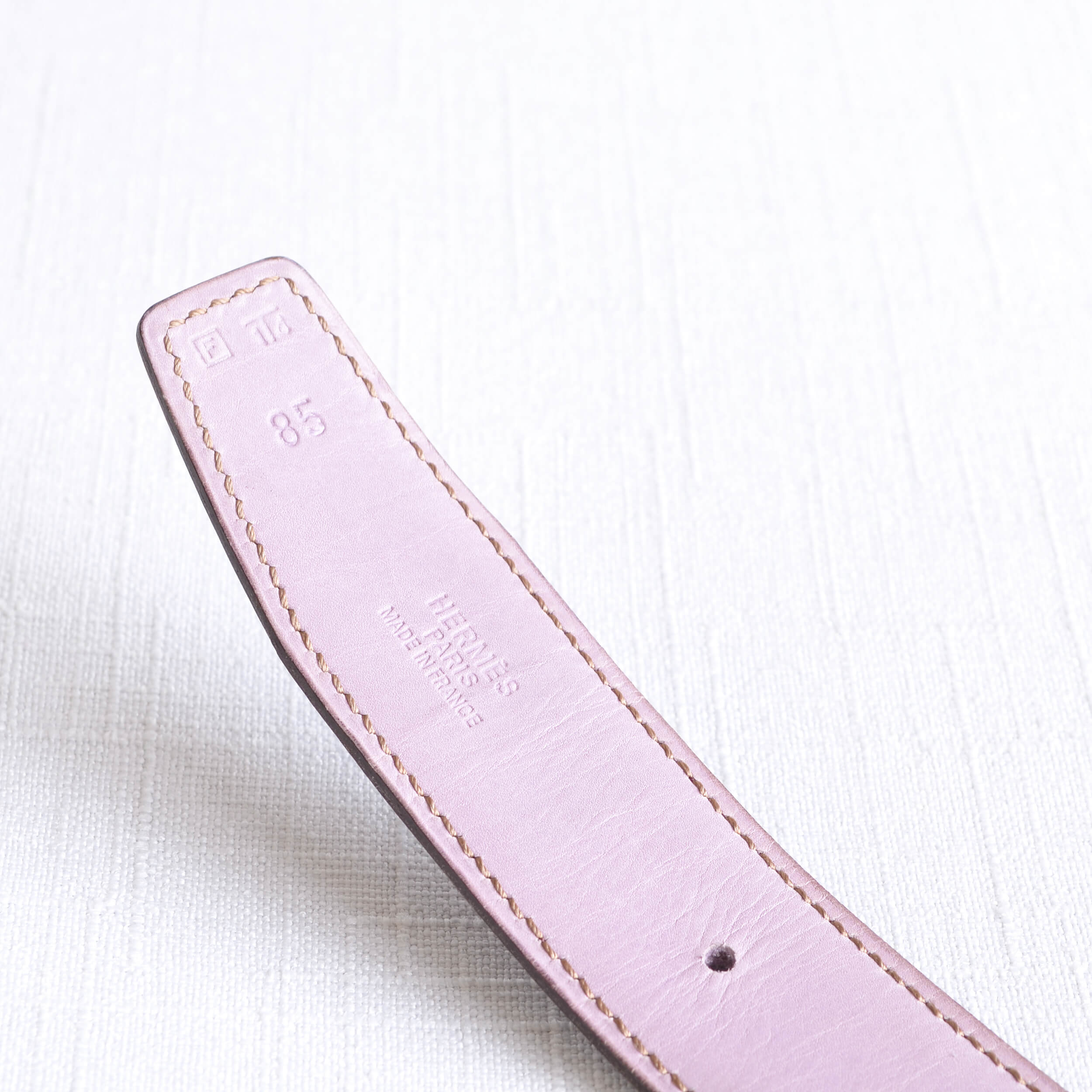 Hermès Vintage H Leder Gürtel 32 mm leather belt prune mauve pre-loved 32534 3