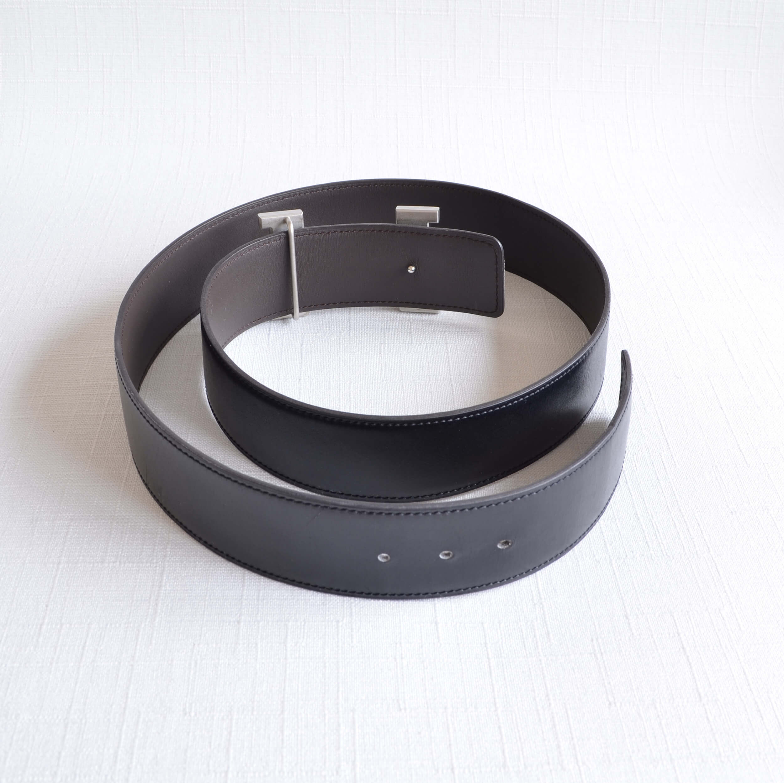 Hermès Constance Belt Wendbarer Leder Gürtel Braun Schwarz Pre-Loved 32535 2