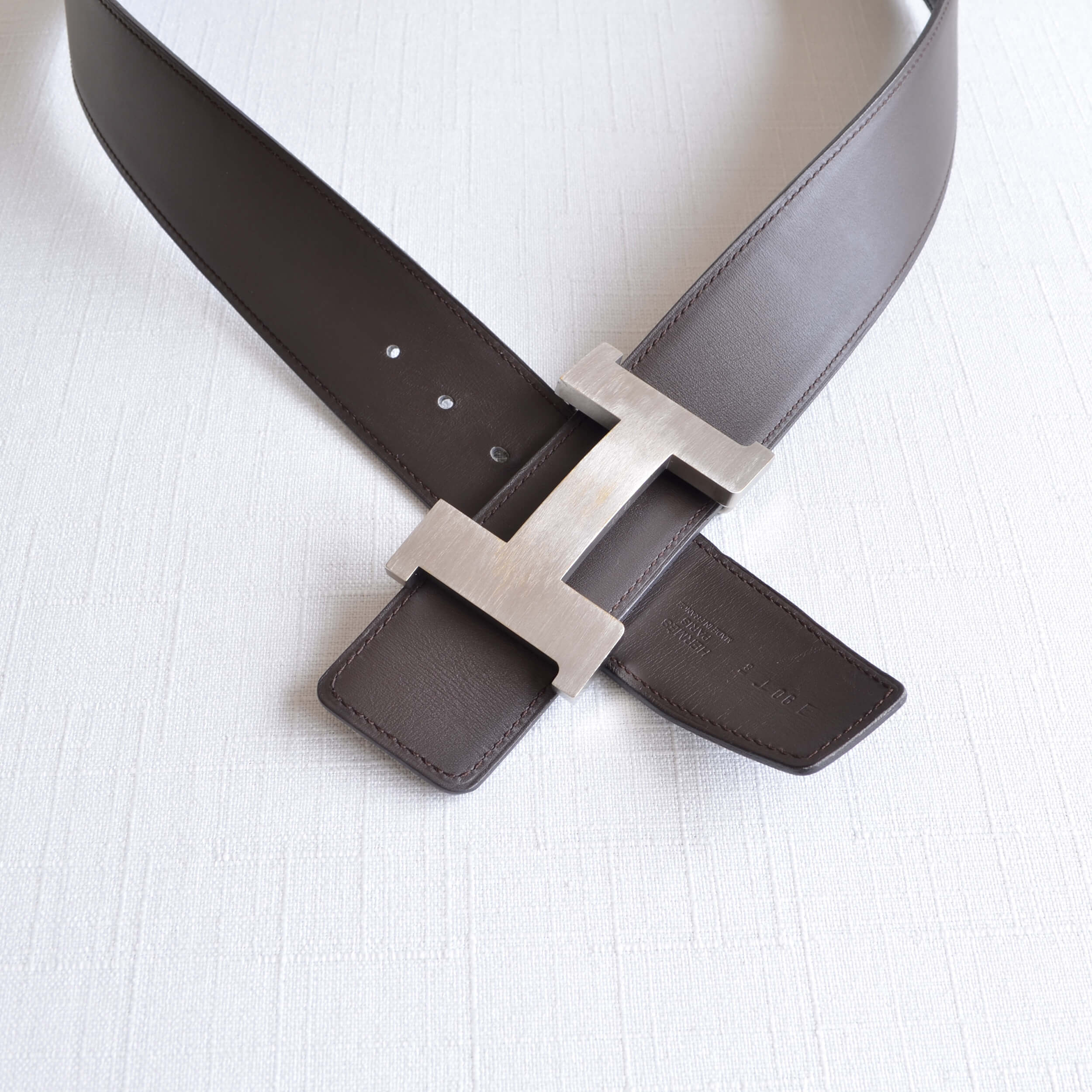 Hermès Constance Belt Wendbarer Leder Gürtel Braun Schwarz Pre-Loved 32535 3