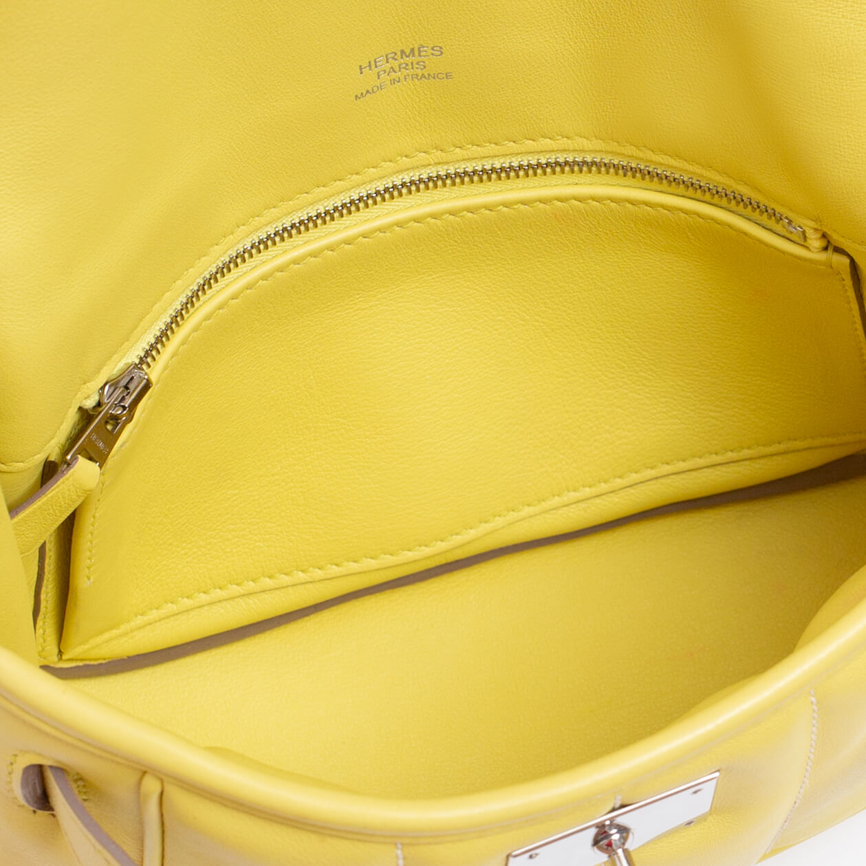 Hermès Berline Mini Swift Leder Handtasche Jaune Citron Per-Loved 725320 6