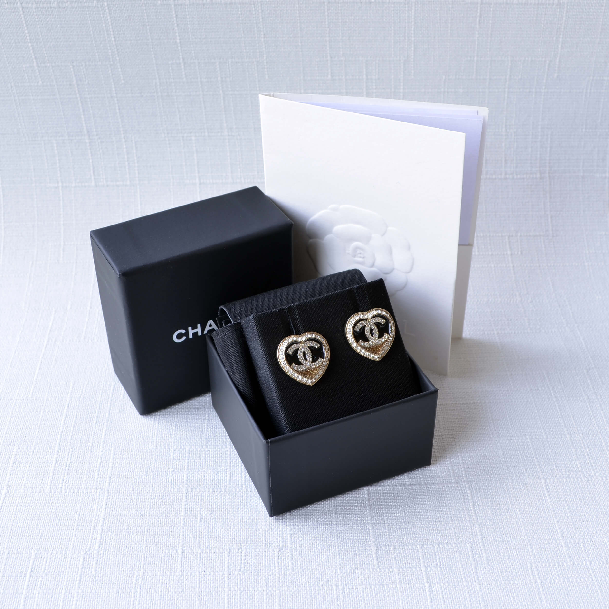 CHANEL 21B Crystal CC Earrings Ohrringe Silber Strass 4