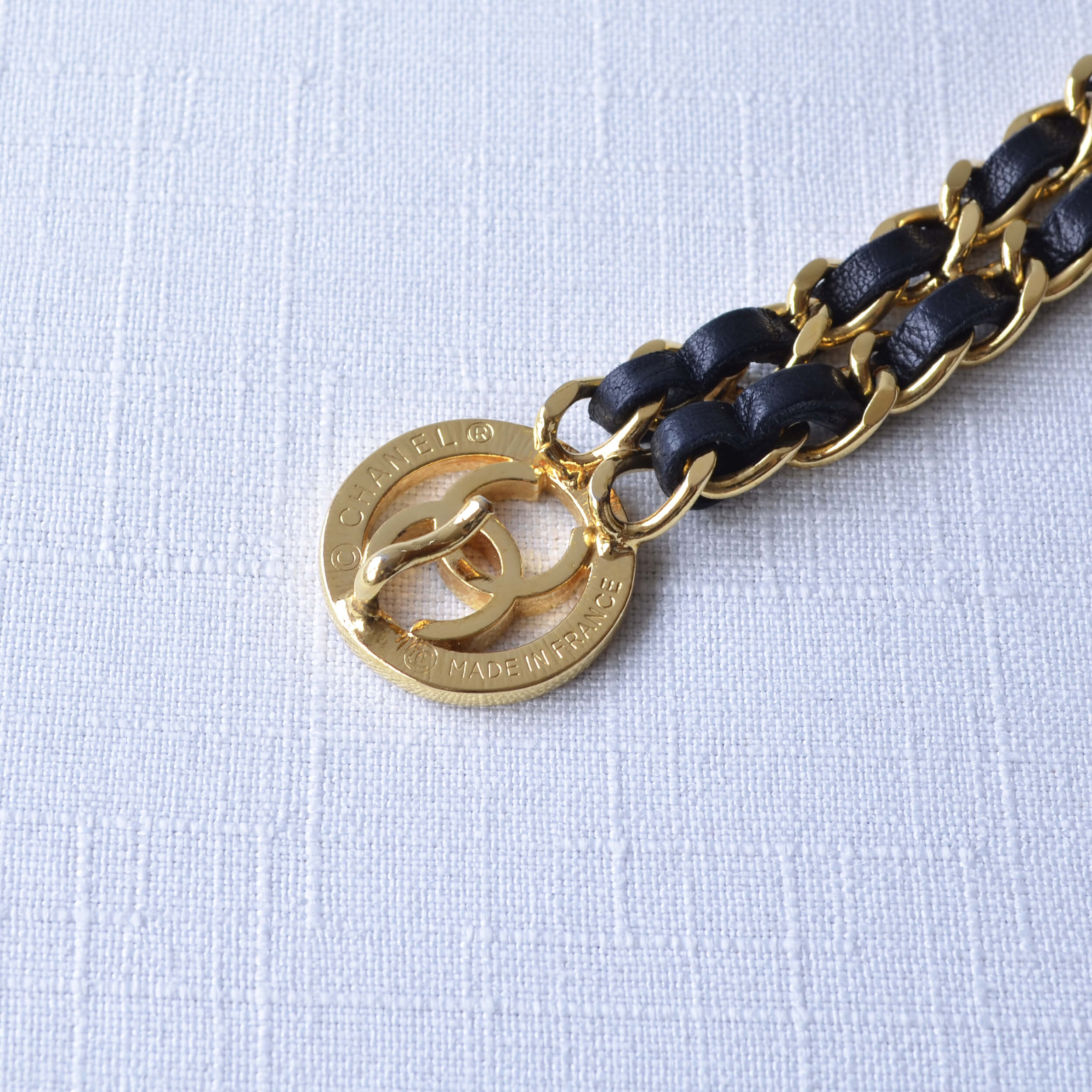 CHANEL Vintage Gürtelkette Belt Chain Schwarz Gold Pre-Loved 1025136 2