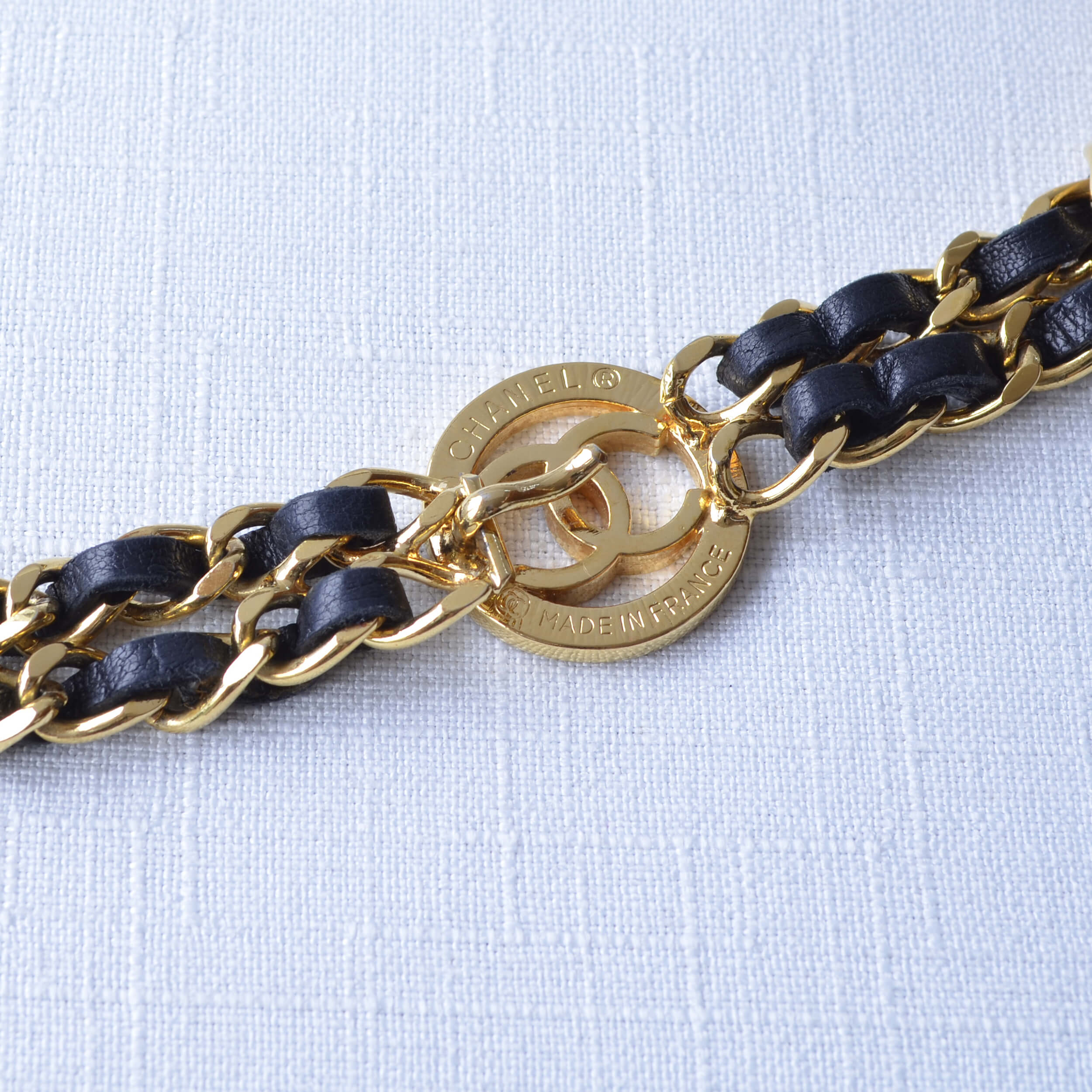 CHANEL Vintage Gürtelkette Belt Chain Schwarz Gold Pre-Loved 1025136 3