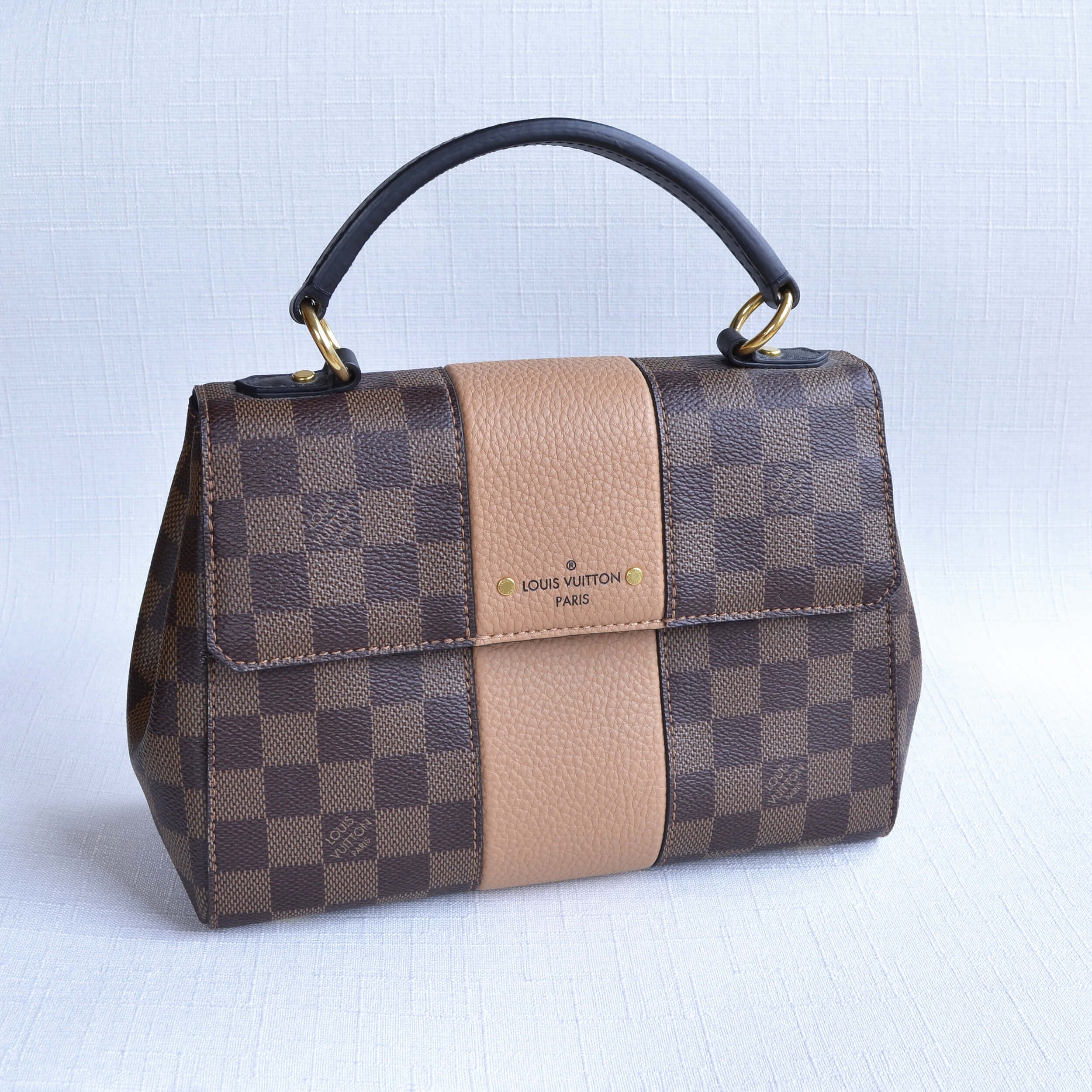 Louis Vuitton Bond Street BB Damier Ebene Beige Leder Handtasche Pre-Loved 1025220 1