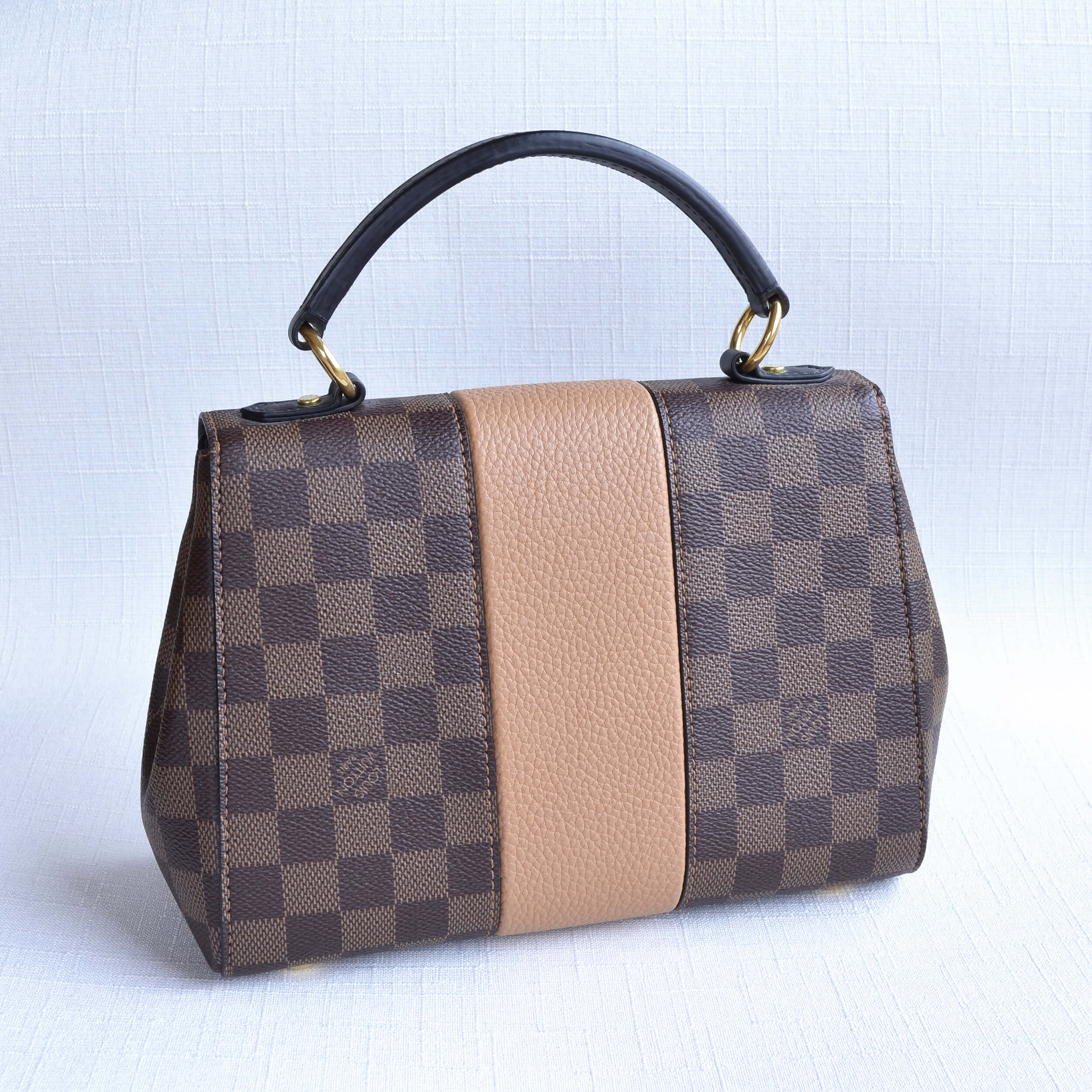 Louis Vuitton Bond Street BB Damier Ebene Beige Leder Handtasche Pre-Loved 1025220 2