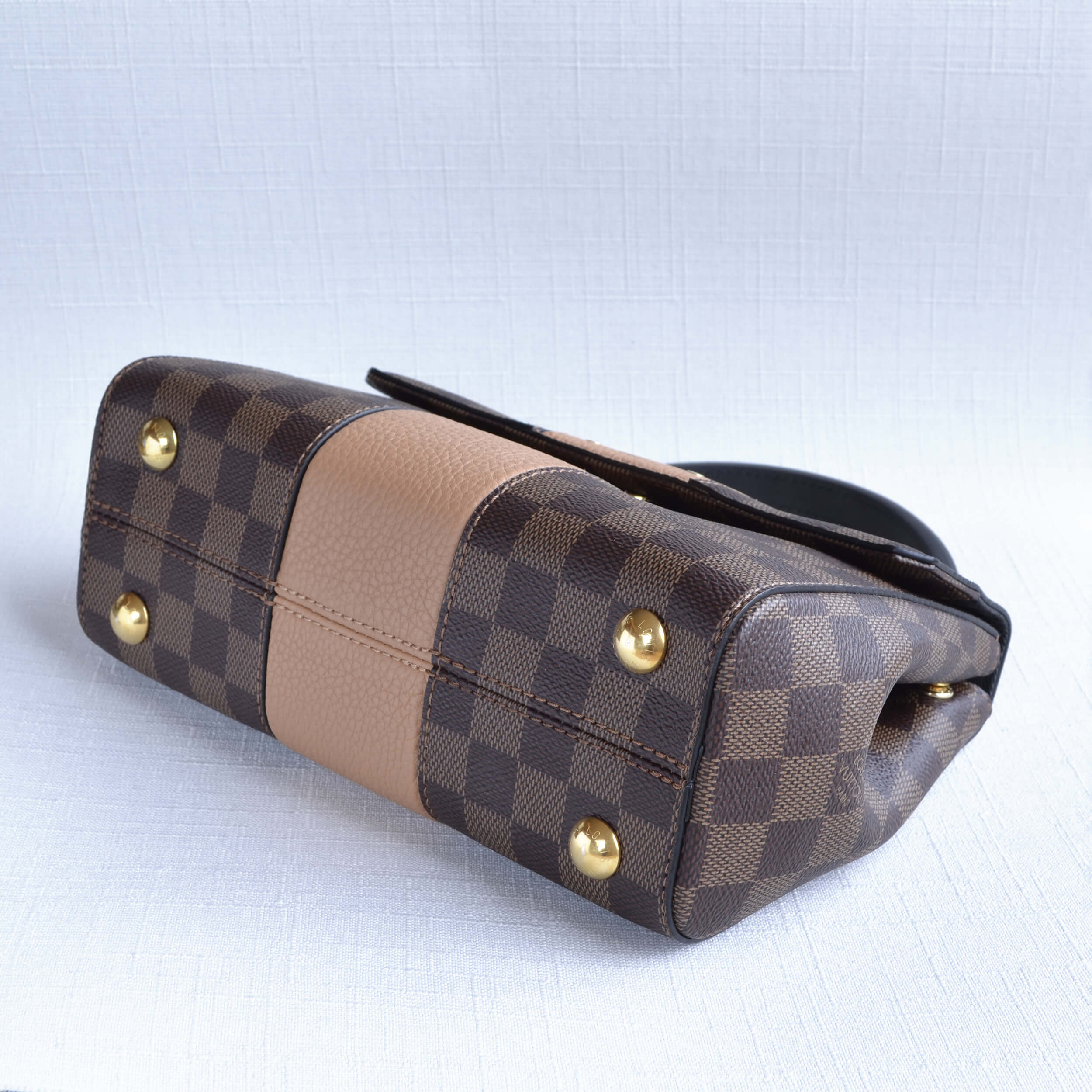 Louis Vuitton Bond Street BB Damier Ebene Beige Leder Handtasche Pre-Loved 1025220 3